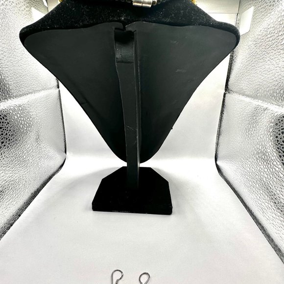 16" Purple and Green  Natural Tourmaline Crystal Necklace and Matching Earrings - Picture 5 of 13